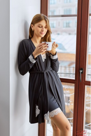 Халатик з віскози з мереживом Your Touch EV-5022